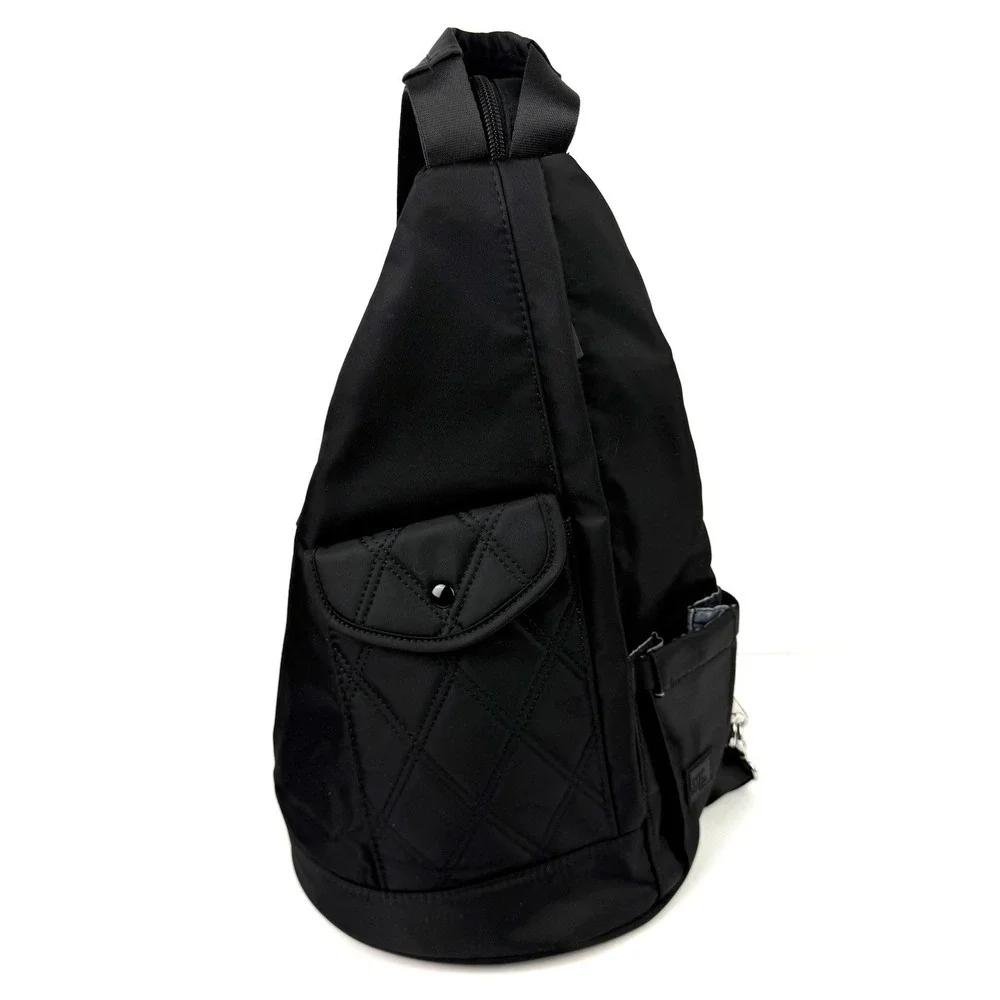 IHKWIP Convertible Sling Bag Backpack Black Nylon Travel Brand New